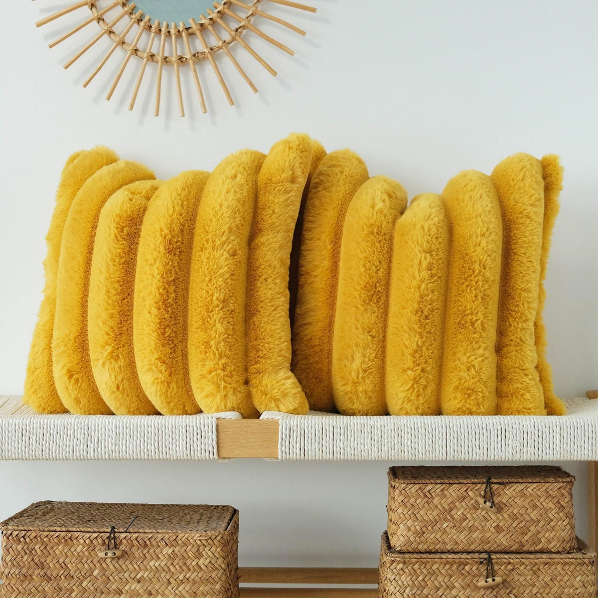 Faux Fur Plush Throw Pillow Covers