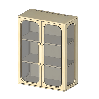 Tall Glass-Door Cabinet (Medium) Curio Display Cabinet|Premium Solid Hard Maple Construction