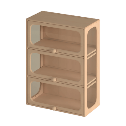 Three-Tier Cabinet(Hard Maple) Curio Display Cabinet| Vintage Two-Drawer Chest