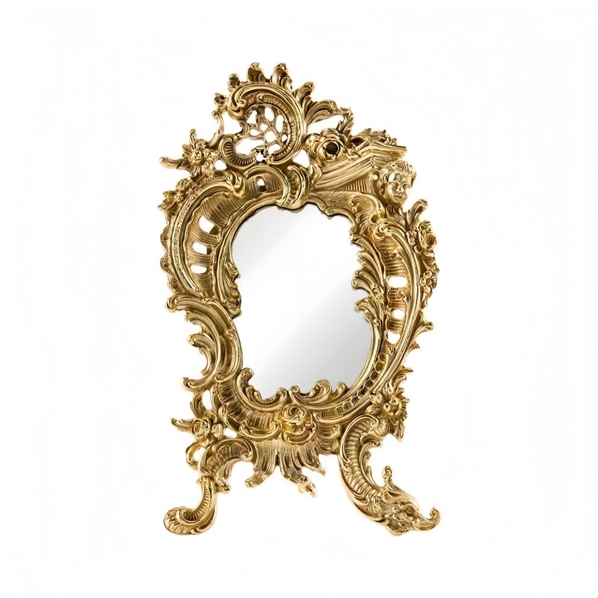 Vintage French-Inspired Brass Vanity Mirror|Ideal for Photography