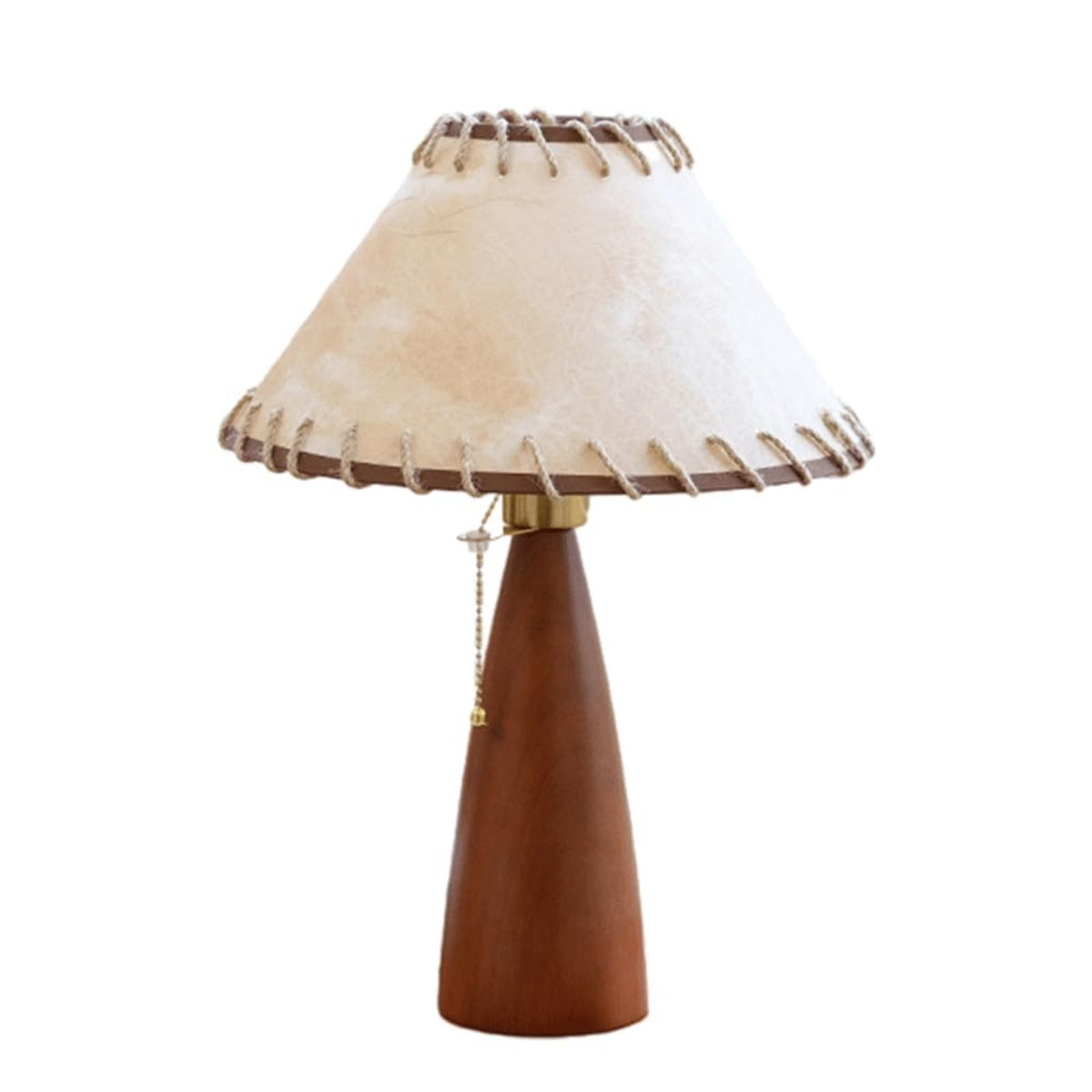 Vintage Solid Wood Parchment Desk Lamp
