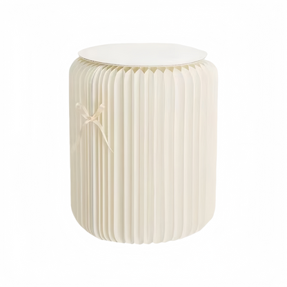 White Modern Accordion-Style Foldable Stool|Foldable & Space-Saving