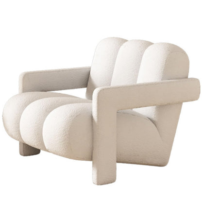 White Modern Flannel Lazy Chair|High-Quality Flannel Fabric