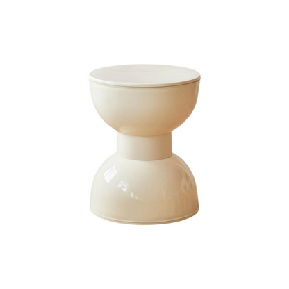 White Modern Hourglass Side Table|Durable & Lightweight