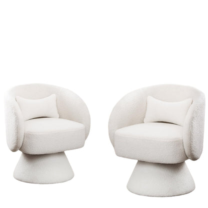 White Modern_Swivel_Barrel_Chairs|Versatile Modern Design