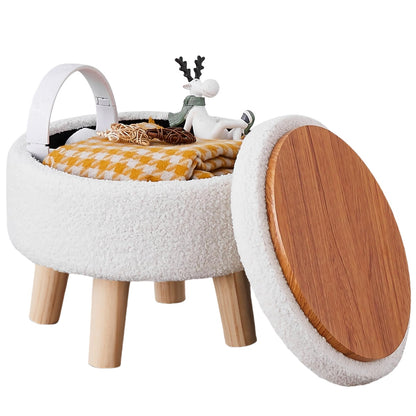 White Modern Teddy Velvet Storage Ottoman|Quick and easy assembly in just minutes