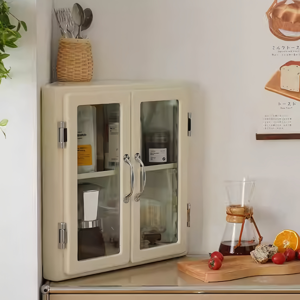 Retro Metal Triangle Corner Cabinet