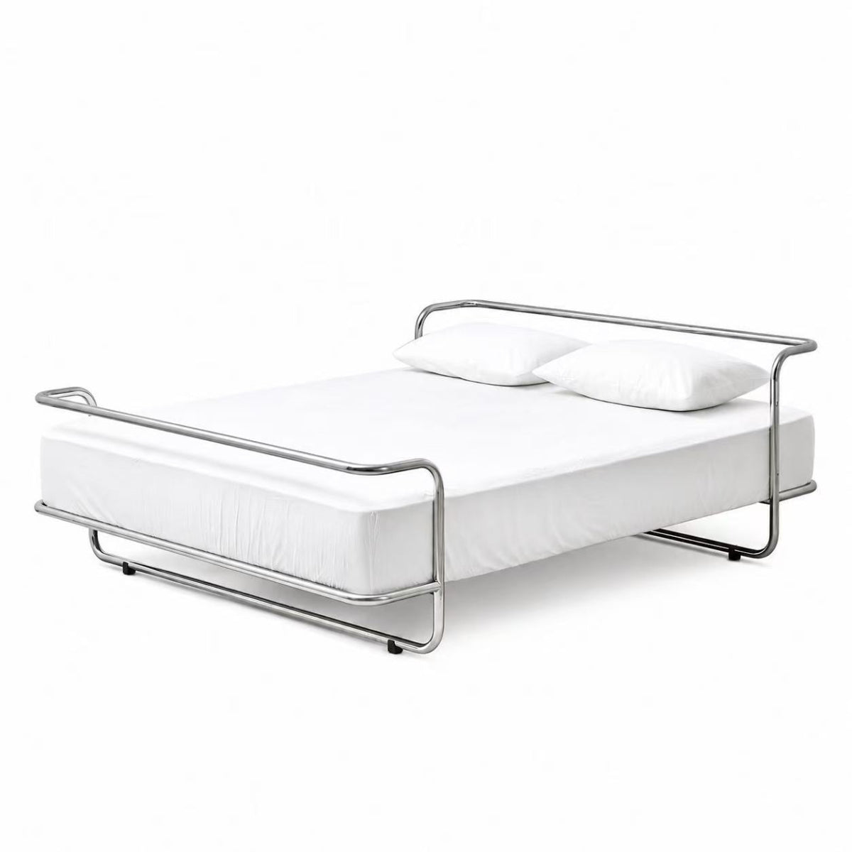 Minimalist Floating Stainless Steel Bed Frame