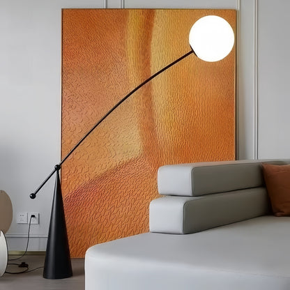 matte metal base arc lamp for living room décor