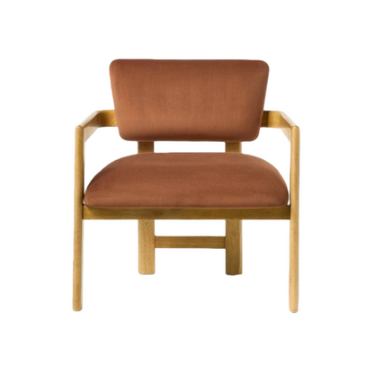 Rust Haven Solid Oak Accent Chair