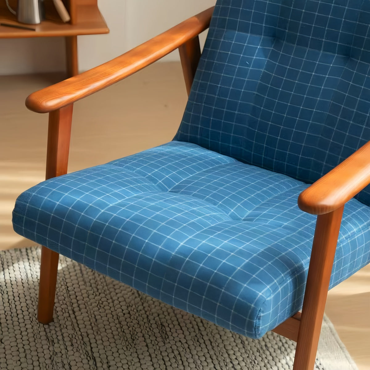 blue fabric dining chair for contemporary interior