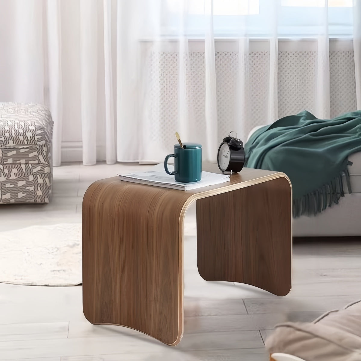 Portable U-Shaped Side Table