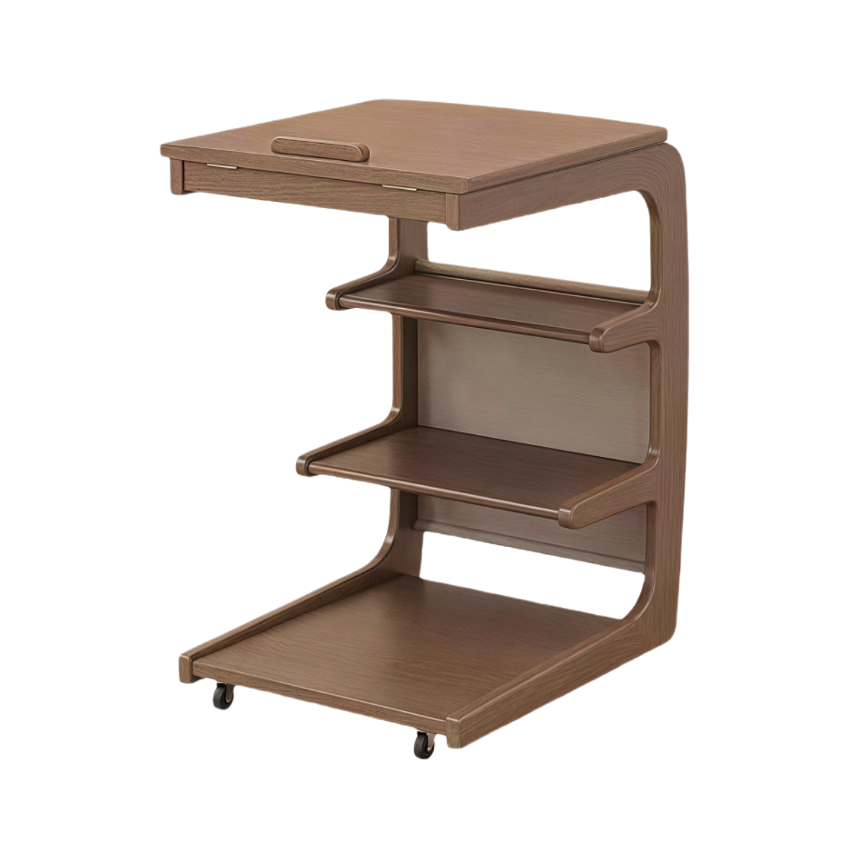 Adjustable Solid Wood C-Shaped Side Table