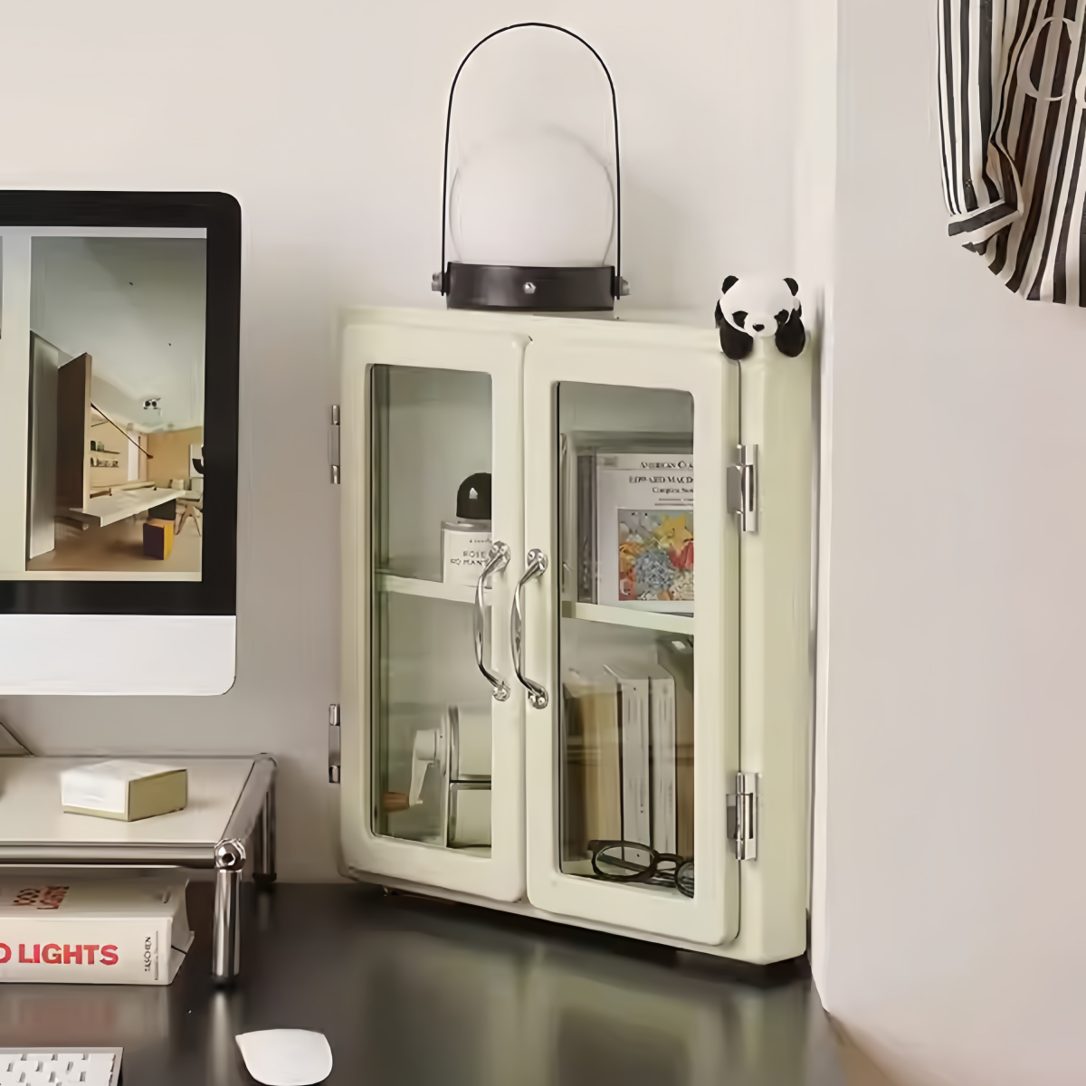 Retro Metal Triangle Corner Cabinet