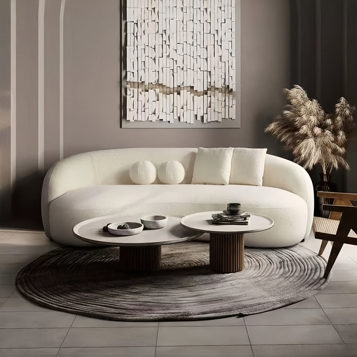 Luna Curve Bouclé Sofa