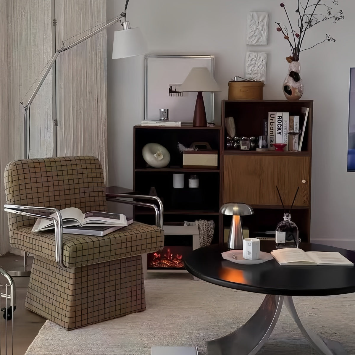 comfortable modern armchair with soft cushion