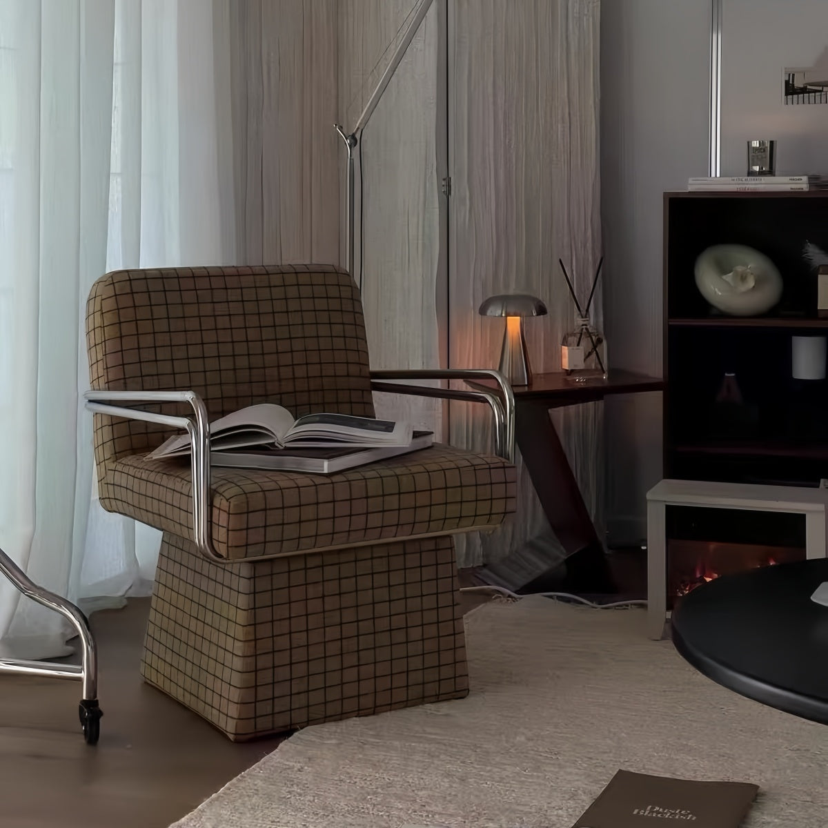 contemporary fabric swivel chair for bedroom