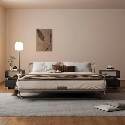 Minimalist Floating Stainless Steel Bed Frame