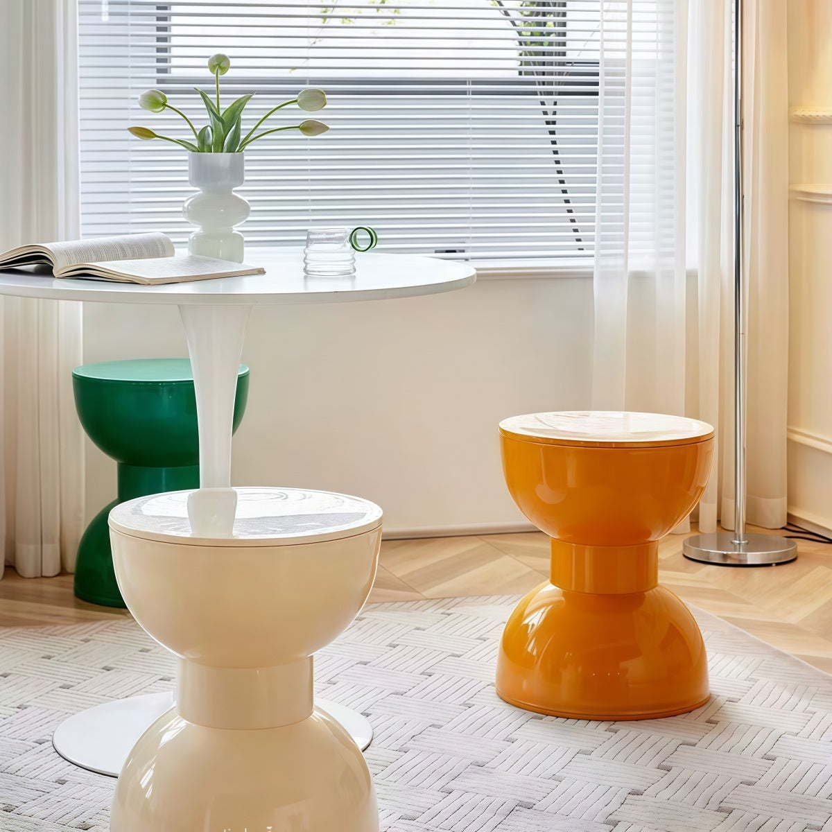 Modern Hourglass Side Table