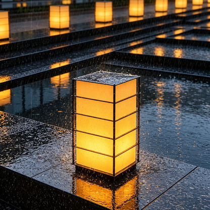 Outdoor landscape lamp illuminated with warm 2200K light