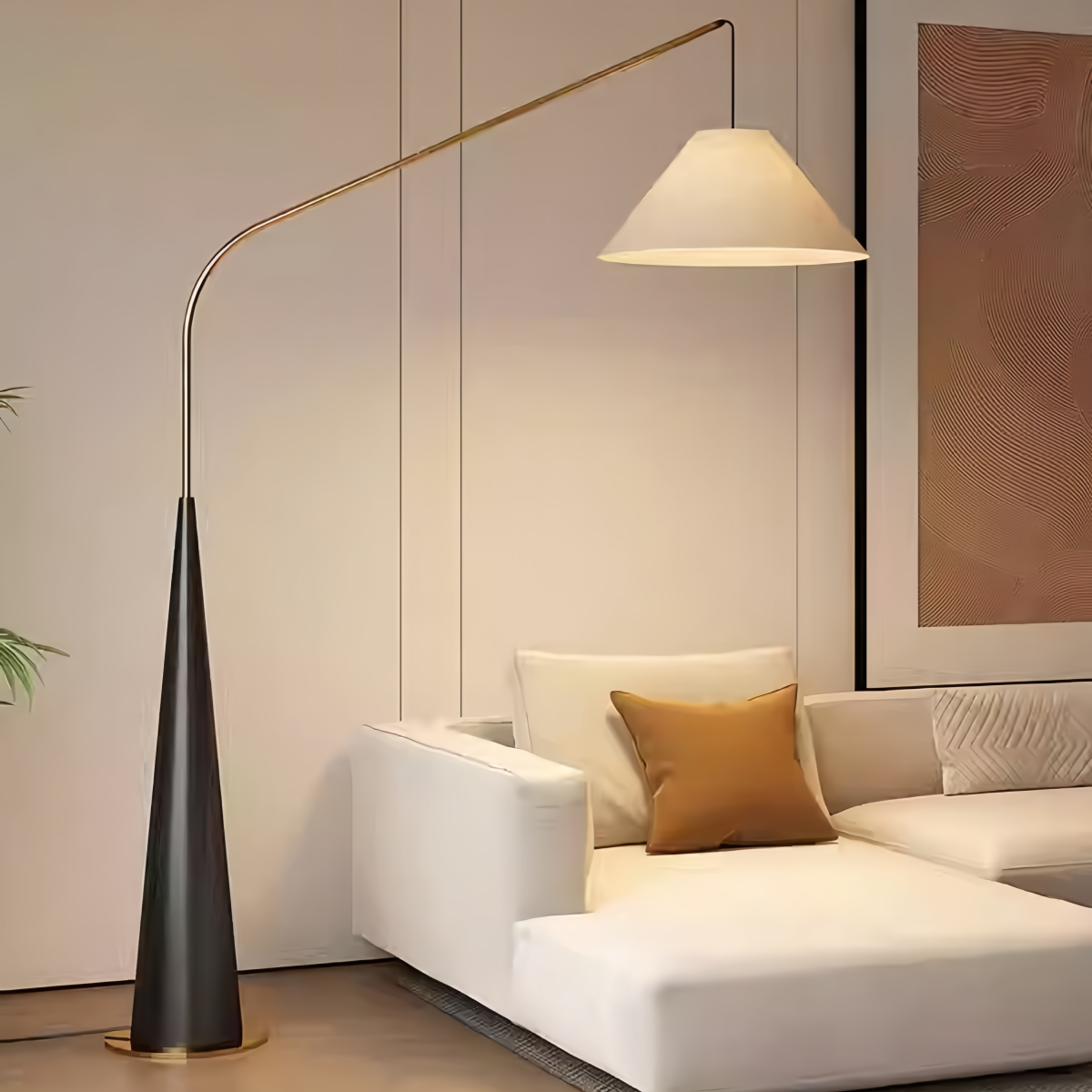 contemporary metal and glass floor lamp for reading corner