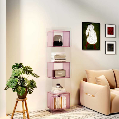 acrylic rack for organizing books and decorative items