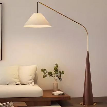 designer curved floor lamp for living room ambient lighting