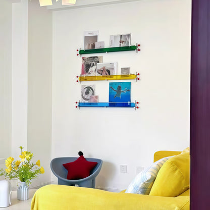 minimalist transparent shelf bauhaus style interior