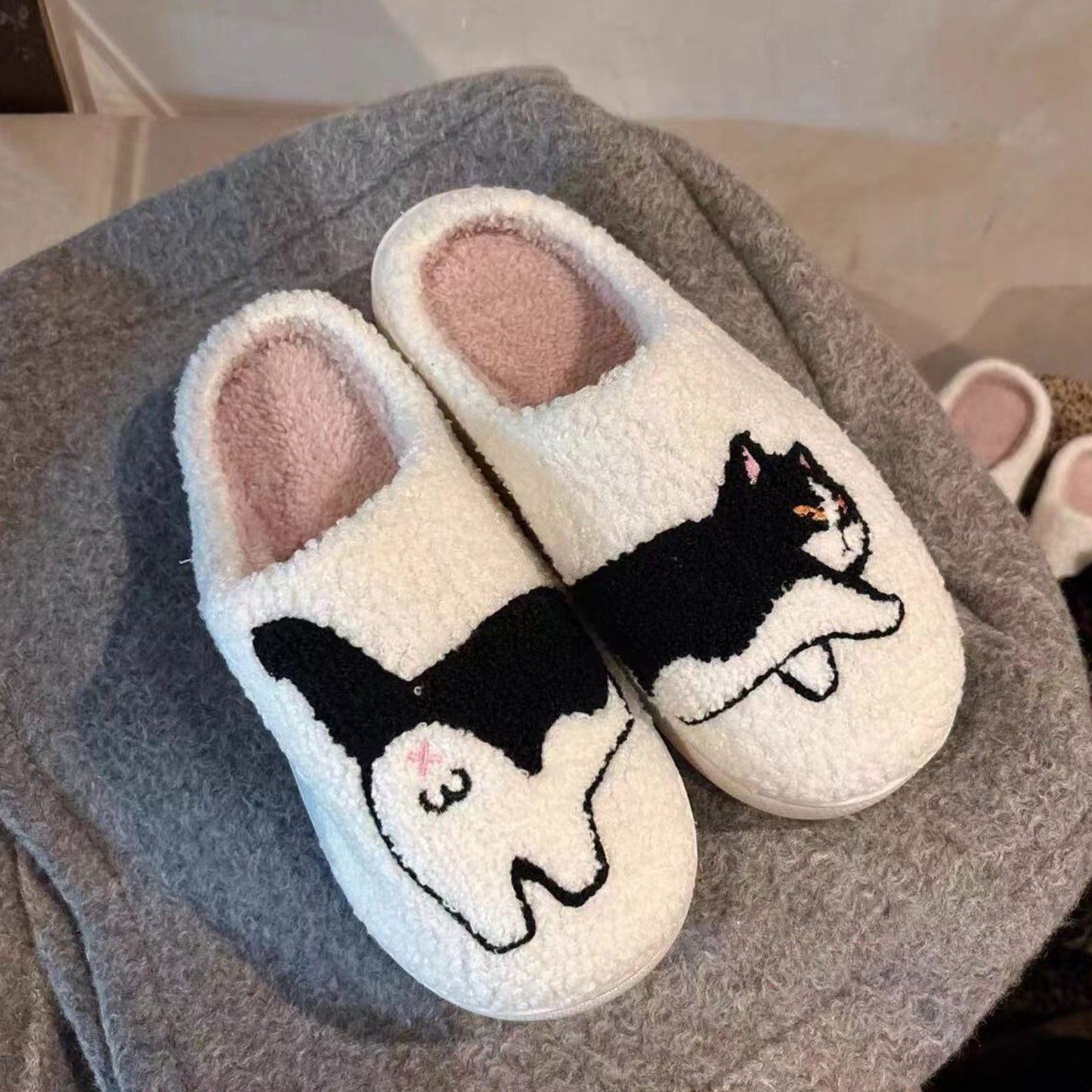 Cat/Dog Person Fuzzy slippers