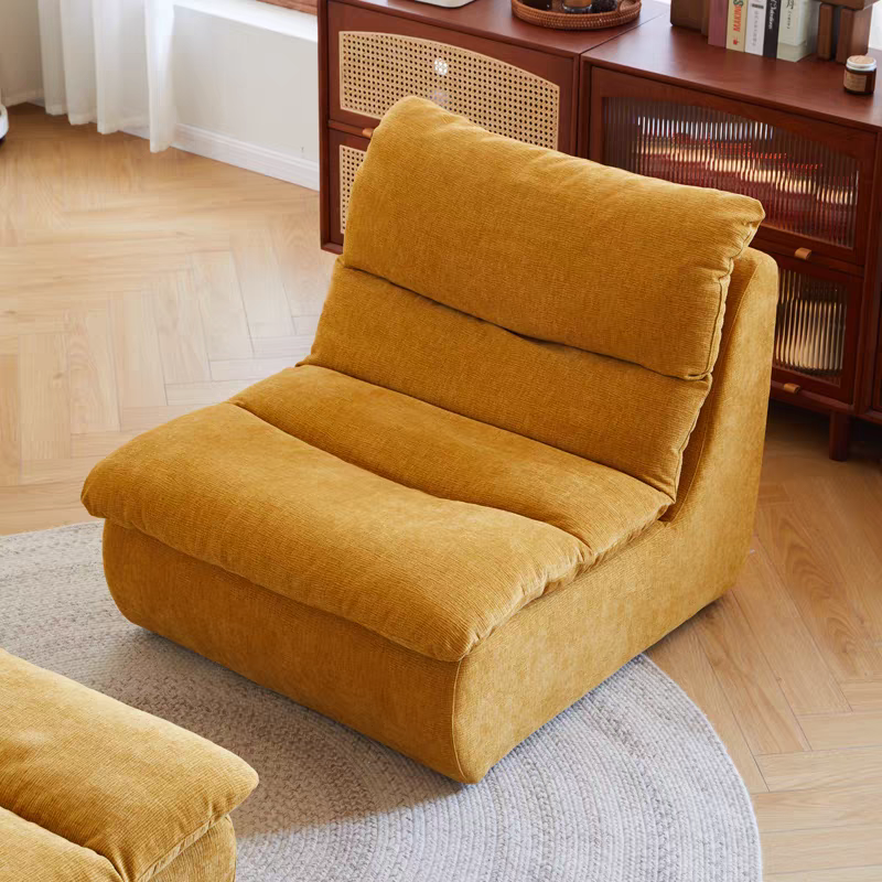 Mid-Century Chenille Mochi Sofa™ Lounge Chair（Yellow）