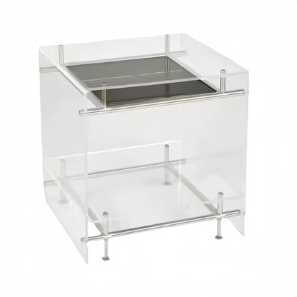transparent rolling side table modern minimalist design